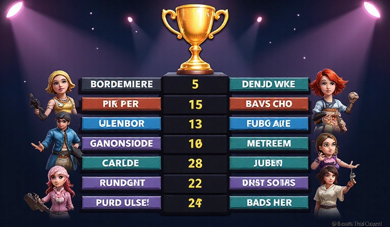Tournament leaderboard with a winner's cup