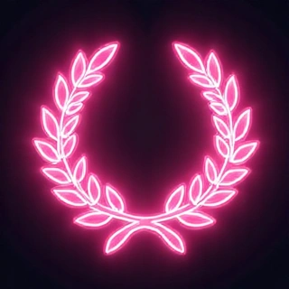Neon glowing achievement badge icon